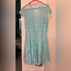 Elegant Lace Dress in Light Blue